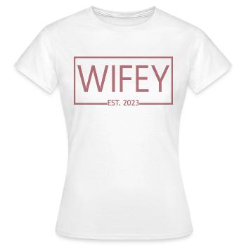2023 Verlobung Brautdusche Hochzeit - Frauen T-Shirt - Weiß - Vorne - AI Model Female 172 dark (172cm)