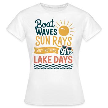 Bootswellen Sonnenstrahlen Seetage, Sommer, - Frauen T-Shirt - Weiß - Vorne - AI Model Female 172 dark (172cm)
