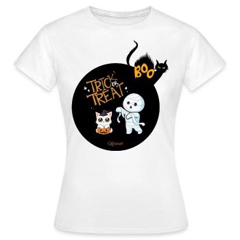 TRICK OR TREAT - Frauen T-Shirt - Weiß - Vorne - AI Model Female 172 dark (172cm)