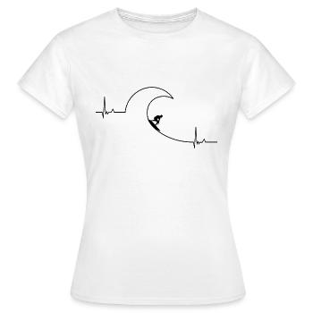 Surfen Herzschlag - Frauen T-Shirt - Weiß - Vorne - AI Model Female 172 dark (172cm)