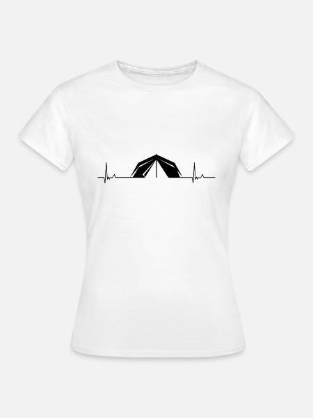 Herzschlag Zelten - Frauen T-Shirt - Weiß