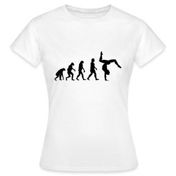 Evolution du poirier de gymnastique - T-shirt Femme - blanc - Devant - AI Model Female 172 dark (172cm)