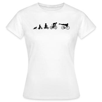 Fahrrad, Radler, Evolution, Geschenk - Frauen T-Shirt - Weiß - Vorne - AI Model Female 172 dark (172cm)