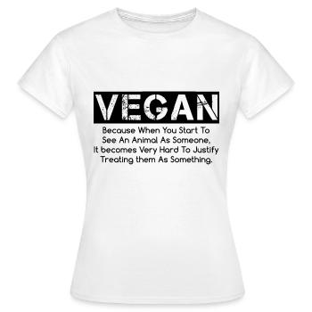 Vegan Protection des animaux - T-shirt Femme - blanc - Devant - AI Model Female 172 dark (172cm)