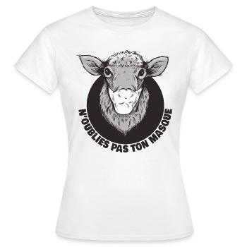 Sheep Anti Mask Humor Coronavirus Funny Gift - Women's T-Shirt - white - Front - AI Model Female 172 dark (172cm)
