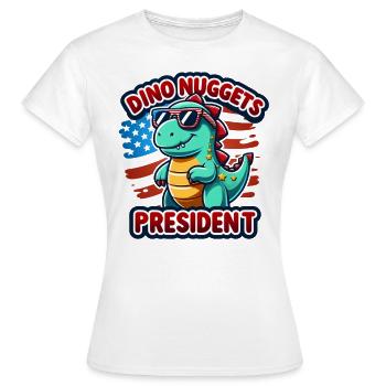 Dino Nuggets Président Américain États-Unis Dinosaure - T-shirt Femme - blanc - Devant - AI Model Female 172 dark (172cm)