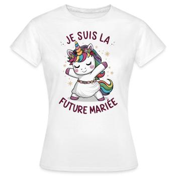 I'm The Bride To Be Wedding Unicorn Woman - Women's T-Shirt - white - Front - AI Model Female 172 dark (172cm)