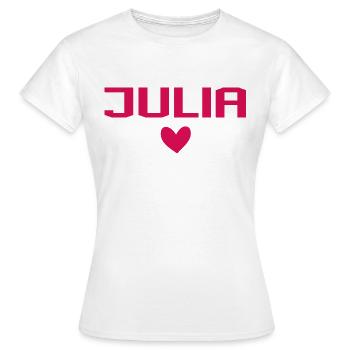 Julia Cœur - T-shirt Femme - blanc - Devant - AI Model Female 172 dark (172cm)