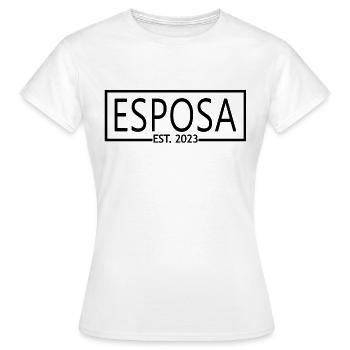 Esposa Est. 2023 Ehefrau wird Braut Paar Hochzeit - Frauen T-Shirt - Weiß - Vorne - AI Model Female 172 dark (172cm)