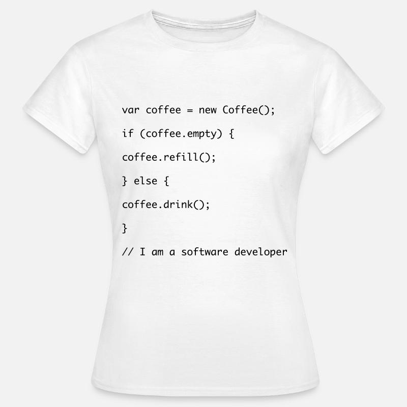Caffè ricarica codice Javascript - Maglietta da donna - bianco