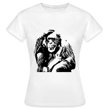 Schimpanse - Frauen T-Shirt - Weiß - Vorne - AI Model Female 172 dark (172cm)