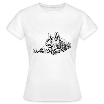 Husky - T-shirt Femme - blanc - Devant - AI Model Female 172 dark (172cm)