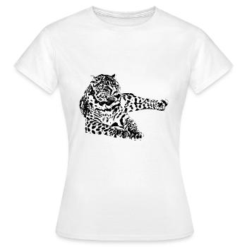 leopard - Women's T-Shirt - white - Front - AI Model Female 172 dark (172cm)