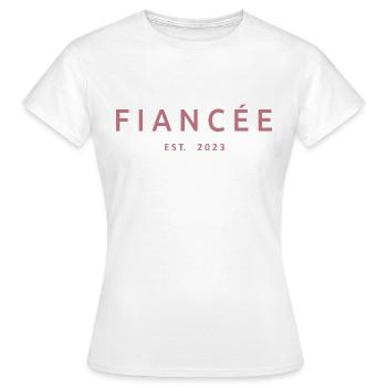 Fiancée Est. 2023 Fiançailles Douche nuptiale Mariage - T-shirt Femme - blanc - Devant - AI Model Female 172 dark (172cm)