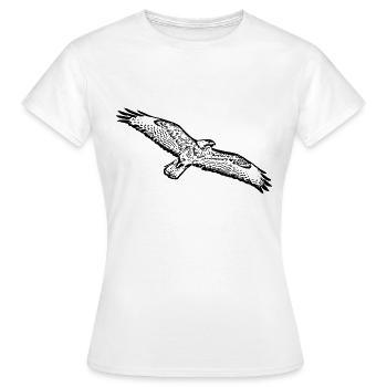 Oiseau de proie buse buzzard oiseau - T-shirt Femme - blanc - Devant - AI Model Female 172 dark (172cm)