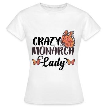 Crazy Monarch Lady - T-shirt Femme - blanc - Devant - AI Model Female 172 dark (172cm)