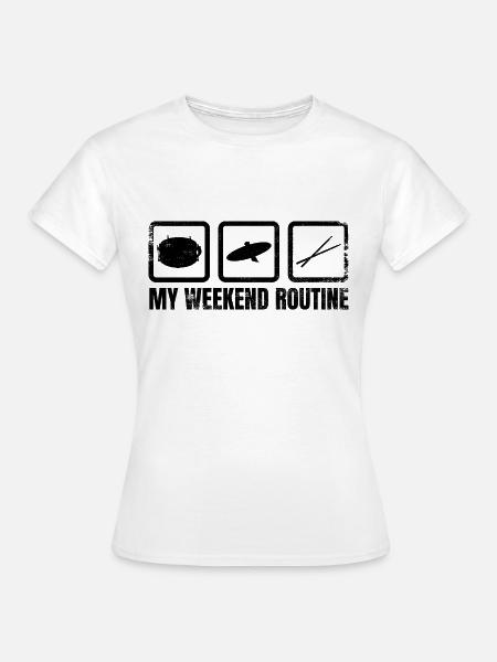 Schlagzeuger Wochenende - Frauen T-Shirt - Weiß