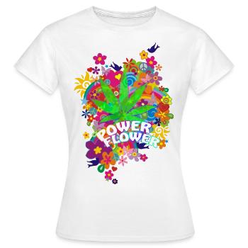 Flower Power - T-shirt Femme - blanc - Devant - AI Model Female 172 dark (172cm)