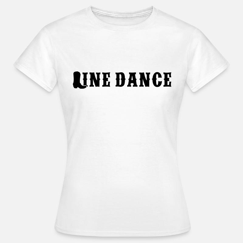 Line Dance mit Stiefel "L" - Frauen T-Shirt - Weiß