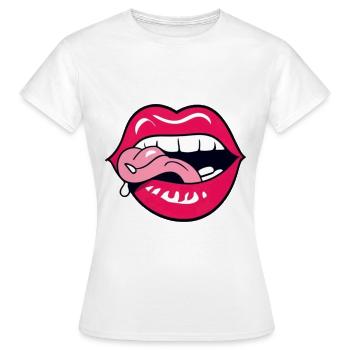 Langue lascive - T-shirt Femme - blanc - Devant - AI Model Female 172 dark (172cm)