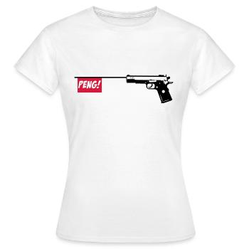 Pistole PENG 2c - Frauen T-Shirt - Weiß - Vorne - AI Model Female 172 dark (172cm)