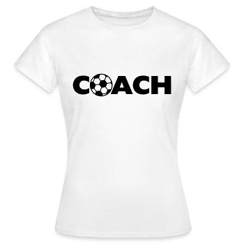 Soccer Ball Coach Logo Design - Frauen T-Shirt - Weiß - Vorne - AI Model Female 172 dark (172cm)