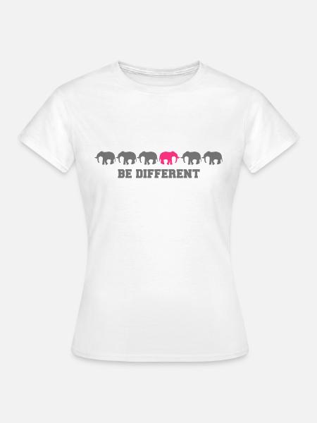 Elephants Be Different - Frauen T-Shirt - Weiß