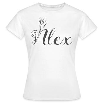 Alex Name Vorname Tulpenmotiv - Frauen T-Shirt - Weiß - Vorne - AI Model Female 172 dark (172cm)