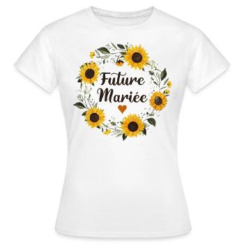 Mariage Femme EVJF Pour Femme Future Mariée - T-shirt Femme - blanc - Devant - AI Model Female 172 dark (172cm)