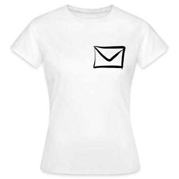 Brief / Briefumschlag Symbol. Post / E-Mail. - Frauen T-Shirt - Weiß - Vorne - AI Model Female 172 dark (172cm)