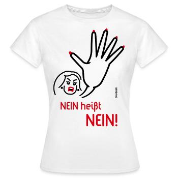 Nein Heißt Nein! (Angry / 2C) - Frauen T-Shirt - Weiß - Vorne - AI Model Female 172 dark (172cm)