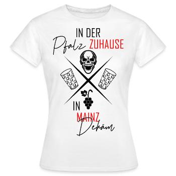 In Mainz dehäm - Frauen T-Shirt - Weiß - Vorne - AI Model Female 172 dark (172cm)
