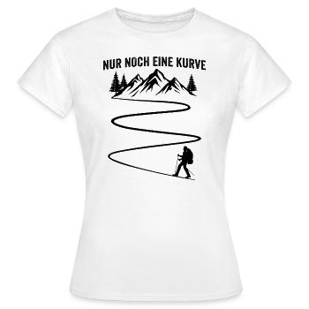 nur noch eine kurve wandern wanderer - Frauen T-Shirt - Weiß - Vorne - AI Model Female 172 dark (172cm)