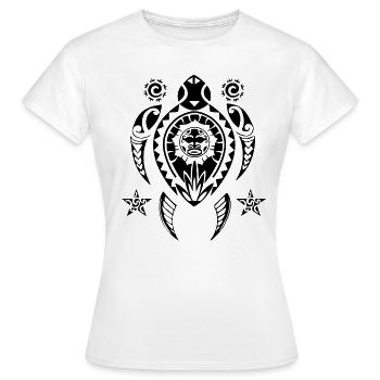 Meeresschildkröte Maori Tribal Tattoo - Frauen T-Shirt - Weiß - Vorne - AI Model Female 172 dark (172cm)