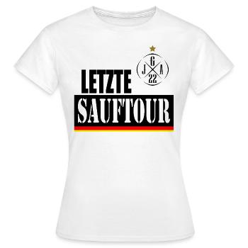 Junggesellenabschied 2022 Letzte Sauftour - Frauen T-Shirt - Weiß - Vorne - AI Model Female 172 dark (172cm)