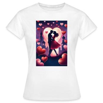 Un couple amoureux - T-shirt Femme - blanc - Devant - AI Model Female 172 dark (172cm)