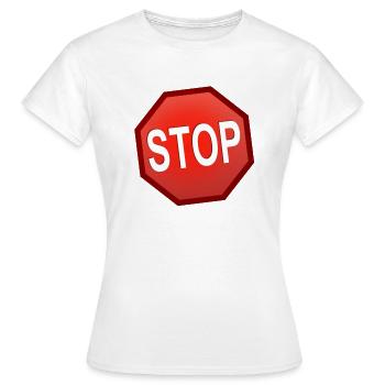 Stop sign - Women's T-Shirt - white - Front - AI Model Female 172 dark (172cm)