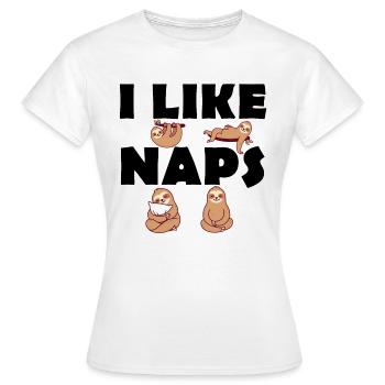 J’aime les siestes - Paresseux - Lève-tard - T-shirt Femme - blanc - Devant - AI Model Female 172 dark (172cm)