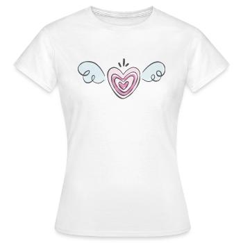 heart wings heart wings - Women's T-Shirt - white - Front - AI Model Female 172 dark (172cm)
