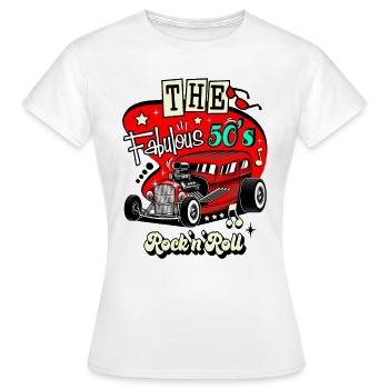 Rockabilly Vintage Rocker Rock N Roll Musik - Frauen T-Shirt - Weiß - Vorne - AI Model Female 172 dark (172cm)