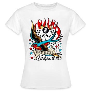Rockabilly Vintage Rock N Roll Musique 50s Sock Hop - T-shirt Femme - blanc - Devant - AI Model Female 172 dark (172cm)
