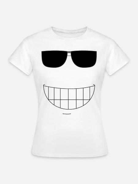 großes fröhliches Lachen - Frauen T-Shirt - Weiß