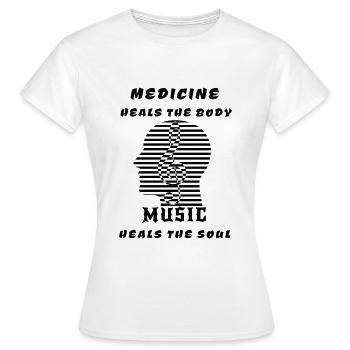 Musique Musique Musique Musique Musique Musique Musique Musique - T-shirt Femme - blanc - Devant - AI Model Female 172 dark (172cm)