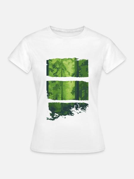 Waldlichtgrün Panels - Frauen T-Shirt - Weiß