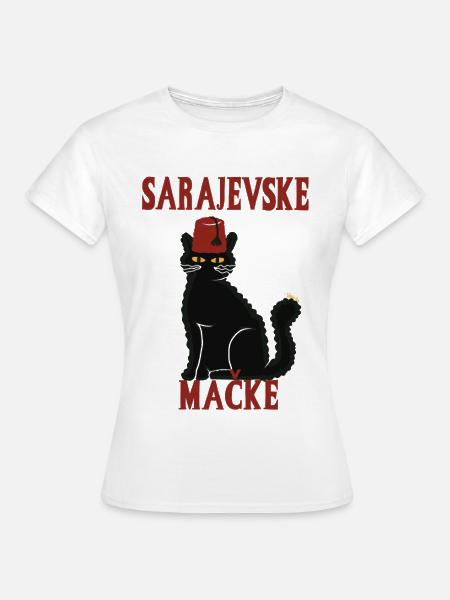 Katze Sarajevo Fez - Frauen T-Shirt - Weiß
