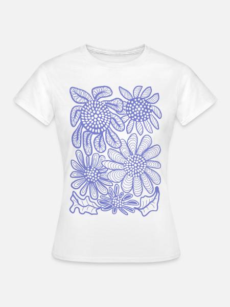 Blütenmuster - Frauen T-Shirt - Weiß