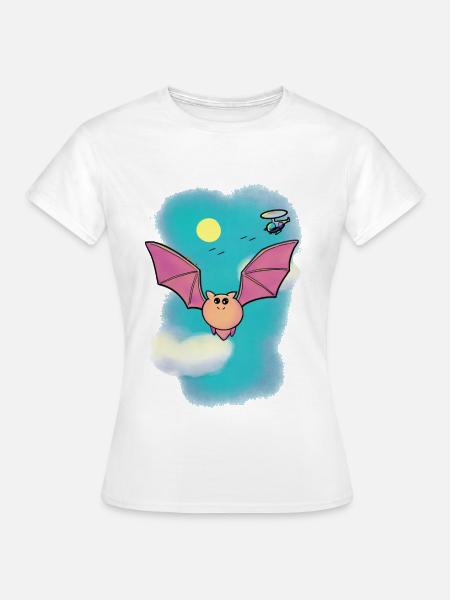 Pink Fledermaus Himmelflug - Frauen T-Shirt - Weiß