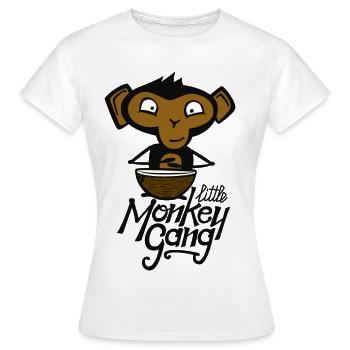 Kleiner Affe mit Schale - Frauen T-Shirt - Weiß - Vorne - AI Model Female 172 dark (172cm)