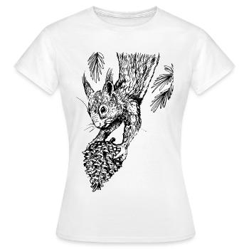Écureuil avec des pommes de pin - T-shirt Femme - blanc - Devant - AI Model Female 172 dark (172cm)