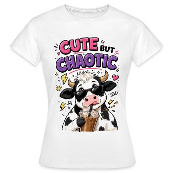 Doux mais chaotique - vache au café glacé - T-shirt Femme - blanc - Devant - AI Model Female 172 dark (172cm)